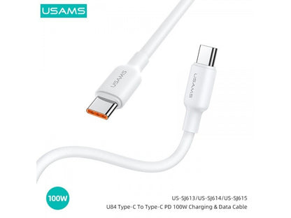 Cable de Datos USAMS SJ613 U84 Tipo C a Tipo C PD 20W 1M Blanco