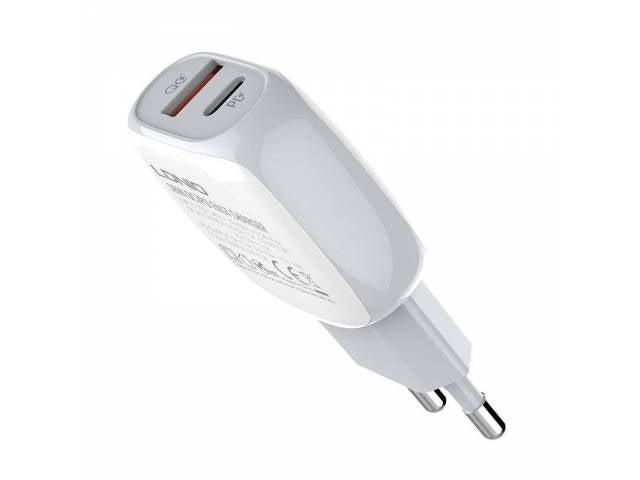 Cargador Pared 3A PD 20W (USB-C)+ QC3.0 LDNIO A2313C