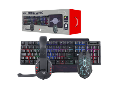 Combo Gamer XZZ-CO-02 Teclado/Mouse/Auricular/Mousepad RGB USB X-Lizzard