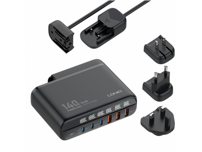 Cargador de Pared 140W GaN 3 USB A + 3 USB C LDNIO A6140C