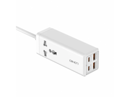 Adaptador Multifunción 65W Dual QC3.0+Dual USB C PD Cable 2M LDNIO SC1418