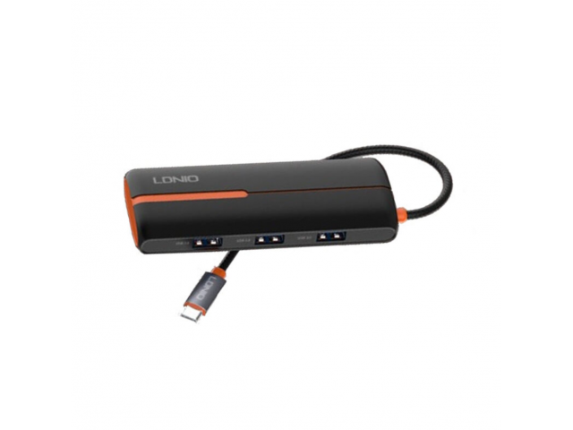 Expansión HUB 6 en 1 Tipo C USB C + USB 2.0 + 3 USB 3.0 + RJ45 Ethernet LDNIO