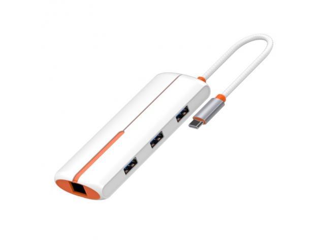 Expansión HUB 6 en 1 Tipo C USB C + USB 2.0 + 3 USB 3.0 + RJ45 Ethernet LDNIO