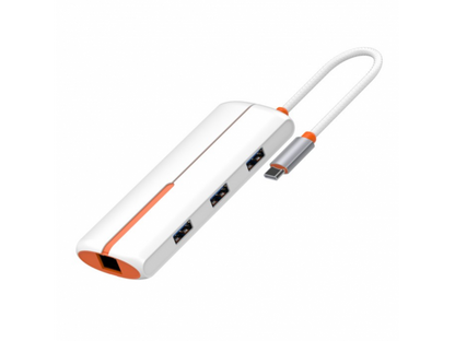 Expansión HUB 6 en 1 Tipo C USB C + USB 2.0 + 3 USB 3.0 + RJ45 Ethernet LDNIO