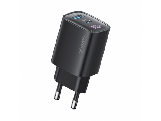 Cargador Pared 30W USB A + USB C GaN Carga Rápida USAMS CC229