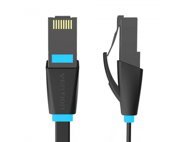 Cable de Red Cat.6 UTP / Flat(Plano) / Negro Vention