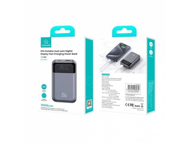 Power Bank USAMS 10.000mAh - Carga Rápida 33W