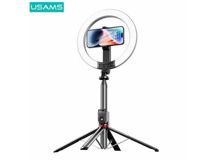 Palo Selfie con Trípode y Aro de Luz de 10 " Inalámbrico Altura Máx. 2.3M Negro ZB323 USAMS