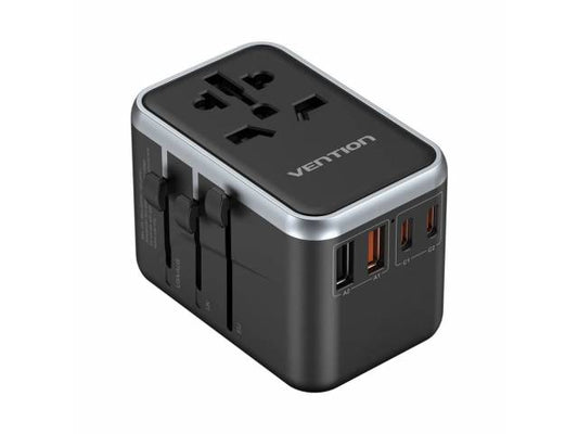Cargador de Viaje Universal 4 USB A+A+C+C GaN 5W/60W/65W/65W / Negro FJFB0 Vention