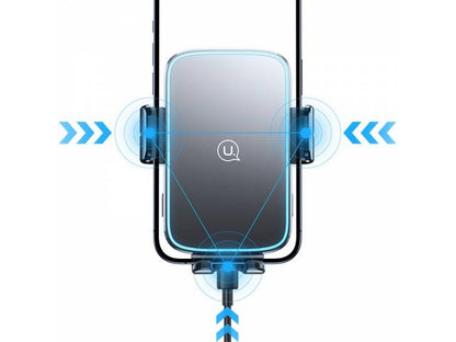 Cargador Auto Magnético 15W Inalámbrico c/Soporte para Ventilación y Luz Negro CD230 USAMS