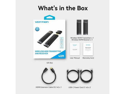 Transmisor y Receptor HDMI Inalámbrico Negro ADCB0 Vention