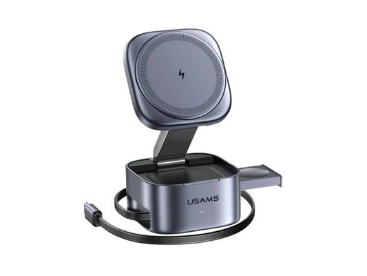 Cargador de Mesa Inalámbrico Plegable Gris CD257 USAMS