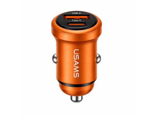 Cargador de Auto USAMS 30W - Carga Rápida Doble Puerto