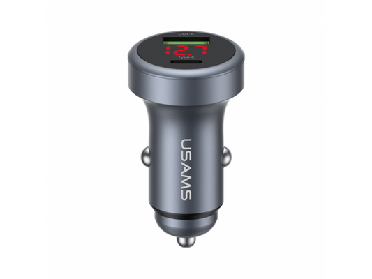 Cargador Auto 45W USB A / USB C Aluminio CC327 USAMS
