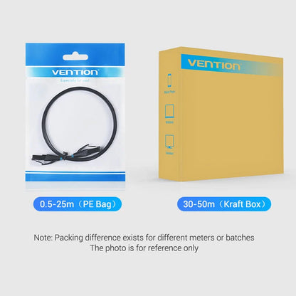 Cable de Red Cat.6 UTP / Flat(Plano) / Negro Vention